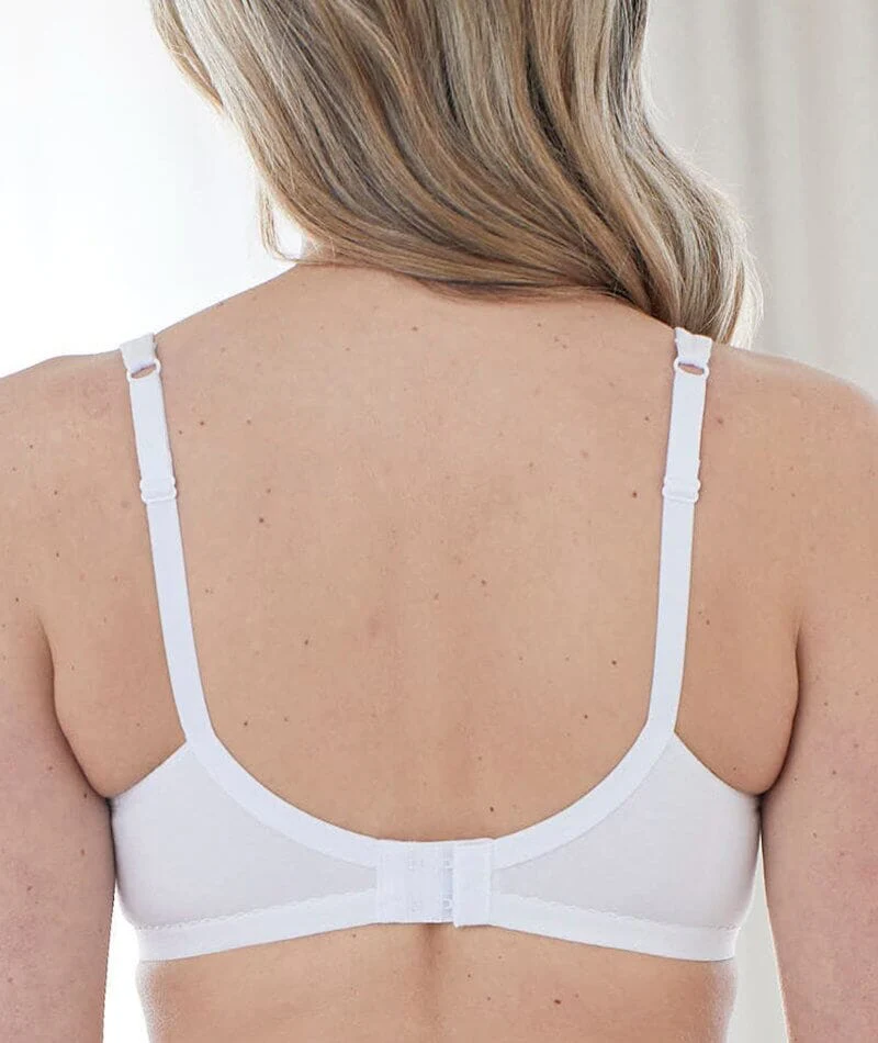 Bestform Unlined Cotton Stretch T-Shirt Bra with Underwire - White - Image 3