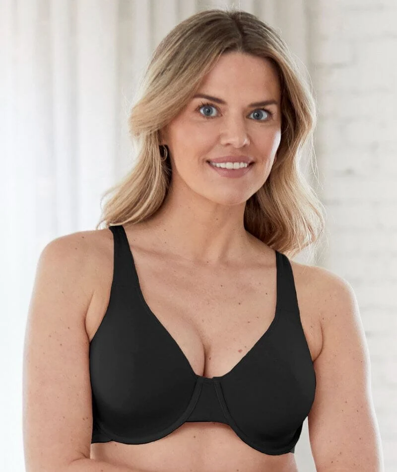 Bestform Unlined Cotton Stretch T-Shirt Bra with Underwire 3 Pack- Black/Sand/White - Image 2