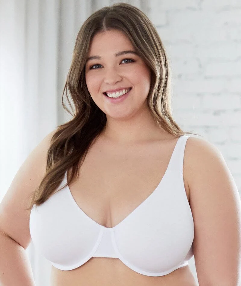 Bestform Unlined Cotton Stretch T-Shirt Bra with Underwire - White - Image 2