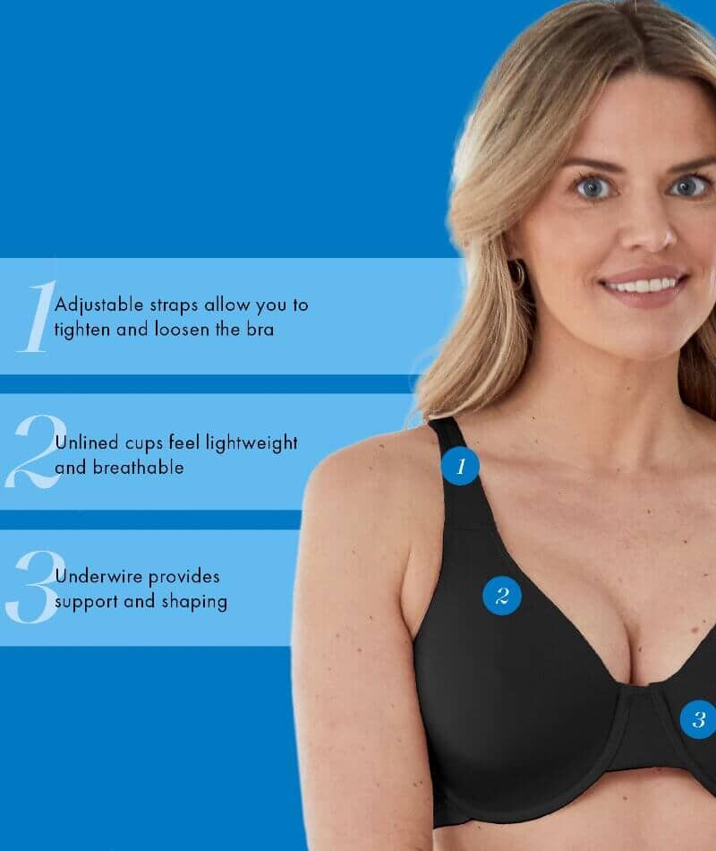 Bestform Unlined Cotton Stretch T-Shirt Bra with Underwire - Black - Image 4