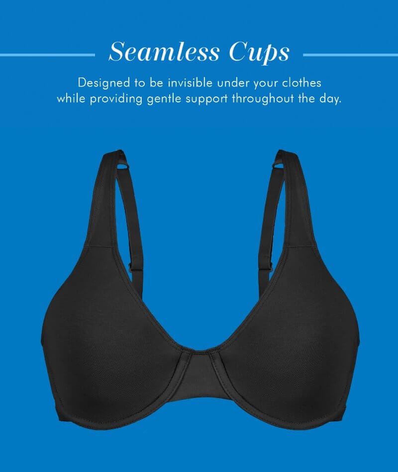 Bestform Unlined Cotton Stretch T-Shirt Bra with Underwire - Black - Image 6