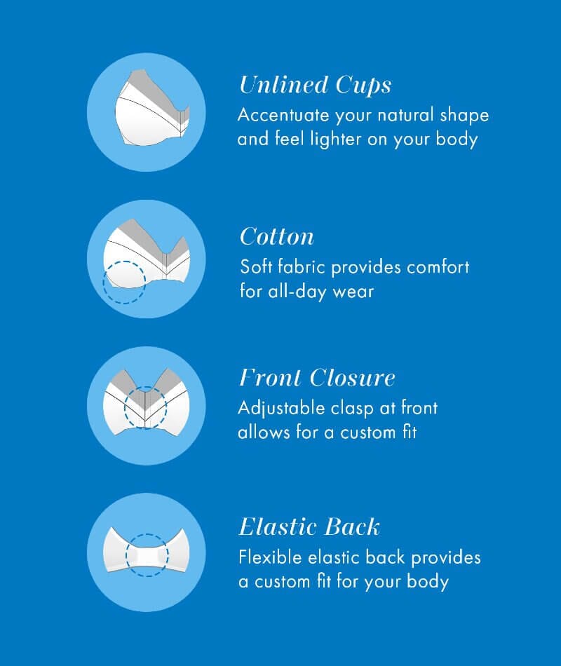 Bestform Unlined Wire-Free Cotton Bra With Front Closure - White - Image 5