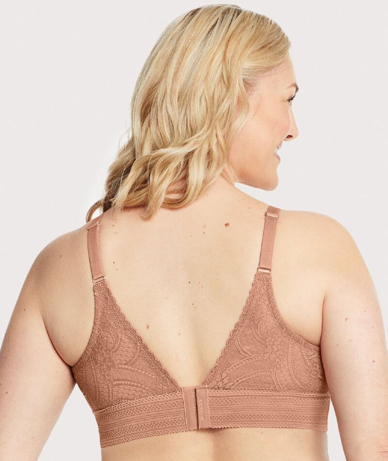 Glamorise Bramour Gramercy Luxe Lace Wire-Free Bralette - Cappuccino - Image 2