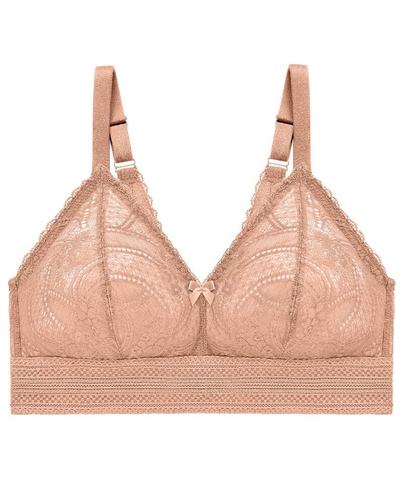 Glamorise Bramour Gramercy Luxe Lace Wire-Free Bralette - Cappuccino - Image 4