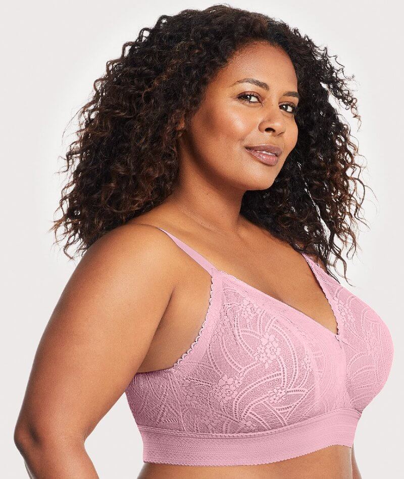 Glamorise Bramour Gramercy Luxe Lace Wire-Free Bralette - Mauve - Image 3