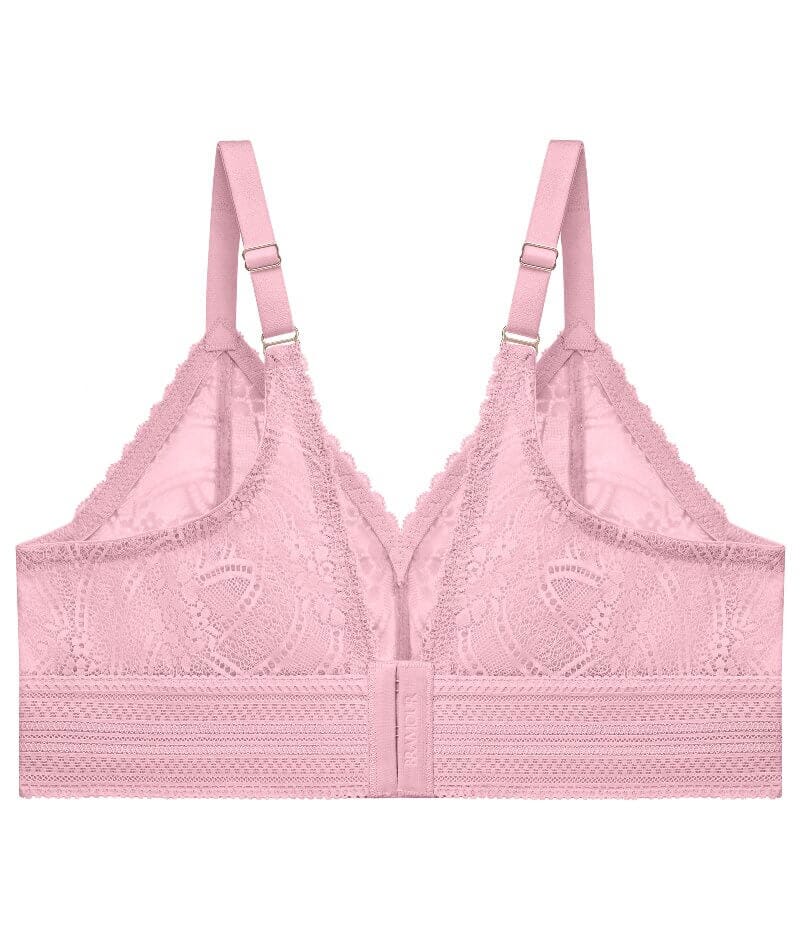Glamorise Bramour Gramercy Luxe Lace Wire-Free Bralette - Mauve - Image 5