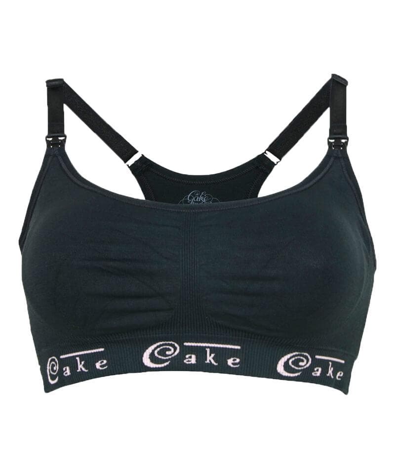 Cake Maternity Cotton Candy Seamless Sleep & Yoga Wire-Free Nursing Bra -  Black - Image 6