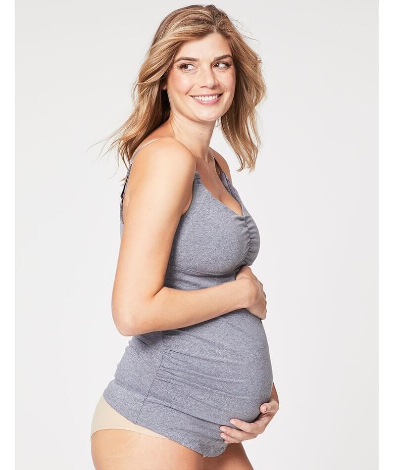 Cake Maternity Ice Cream Cotton E-G Cup Nursing Tank -  Heather Grey - Image 3