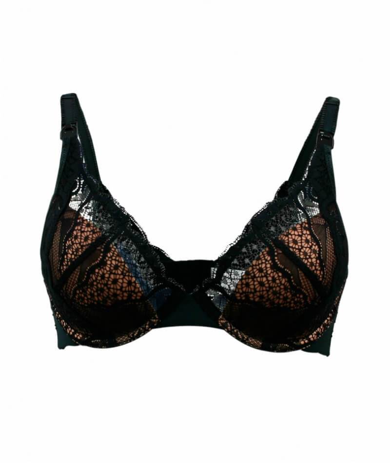 Cake Maternity Truffles Moulded Lace Cup Plunge Nursing Bra -  Black - Image 6