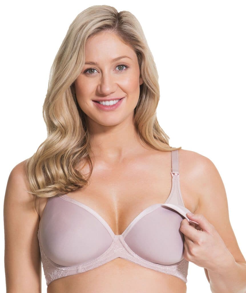Cake Maternity Waffles 3D Spacer Contour Flexi Wire Nursing Bra - Oyster Pink - Image 3