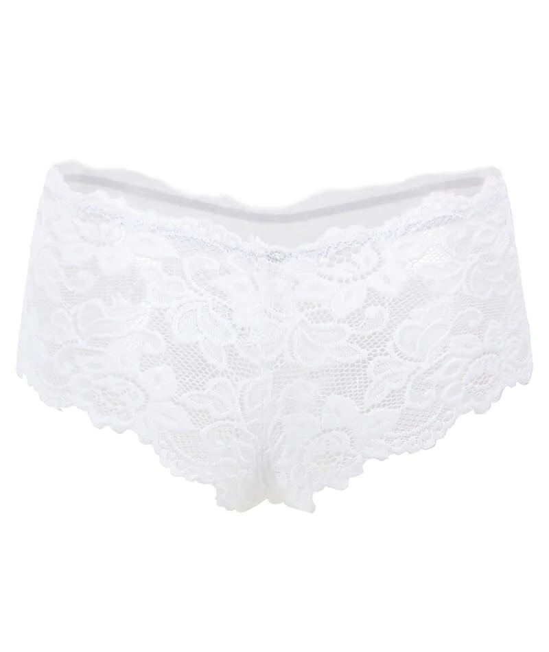 Curvy Floral Lace Brief - White - Image 3