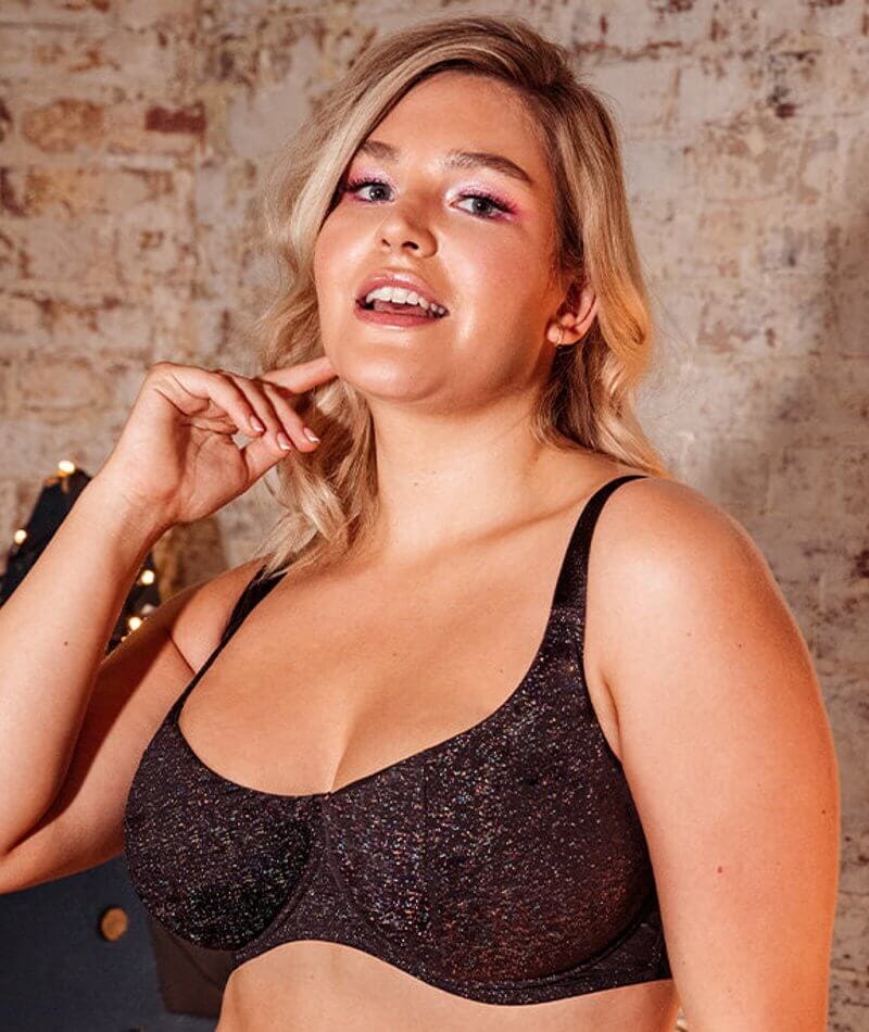 Curvy Kate All Night Scooped Balcony Bra - Black Multi - Image 3