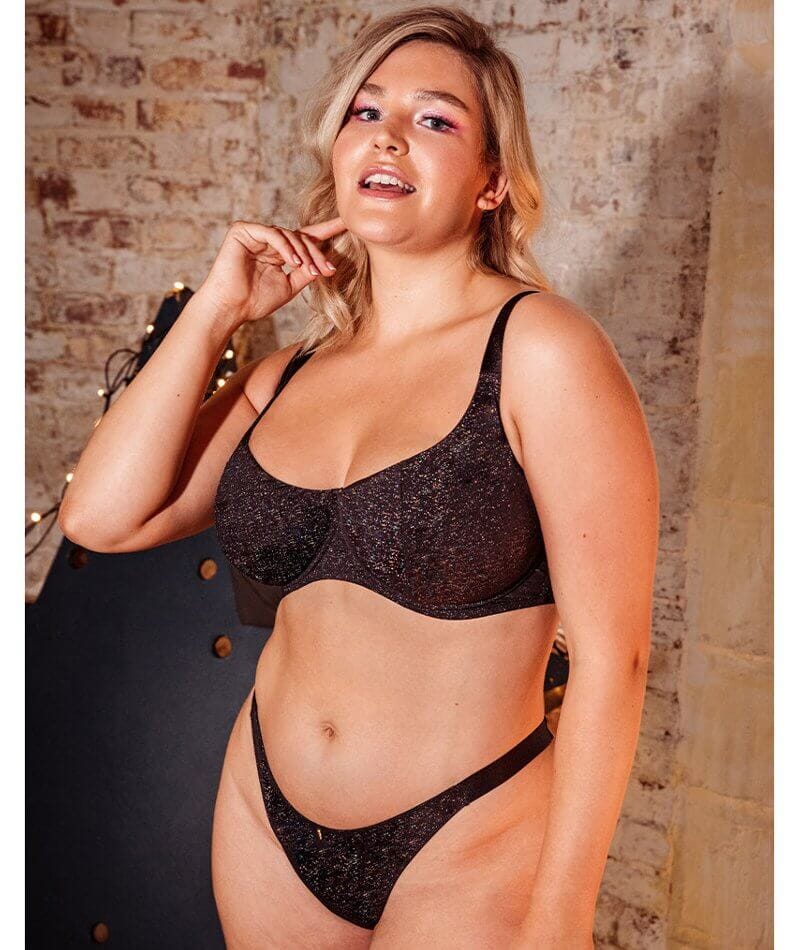 Curvy Kate All Night Scooped Balcony Bra - Black Multi - Image 7