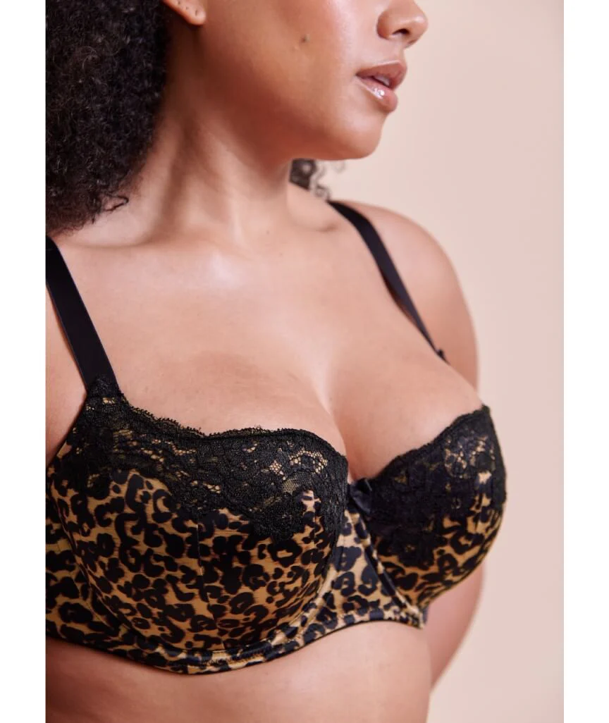Curvy Kate Boost Lace Balcony Bra - Leopard Print - Image 4