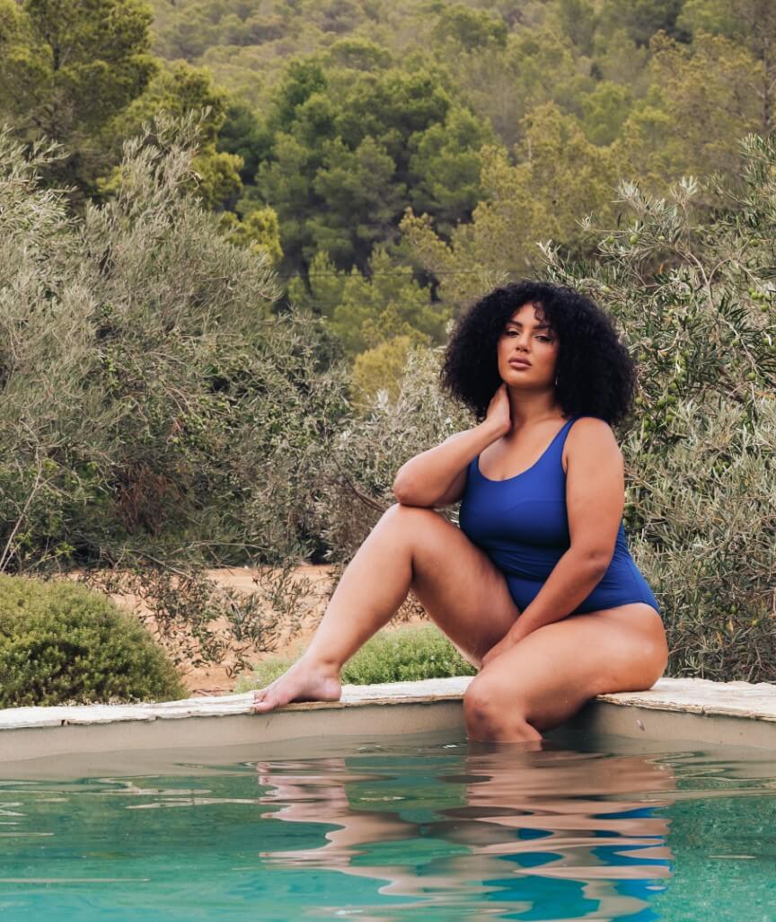 Curvy Kate Deep Dive Non-Wired Swimsuit - Cobalt Blue - Image 8
