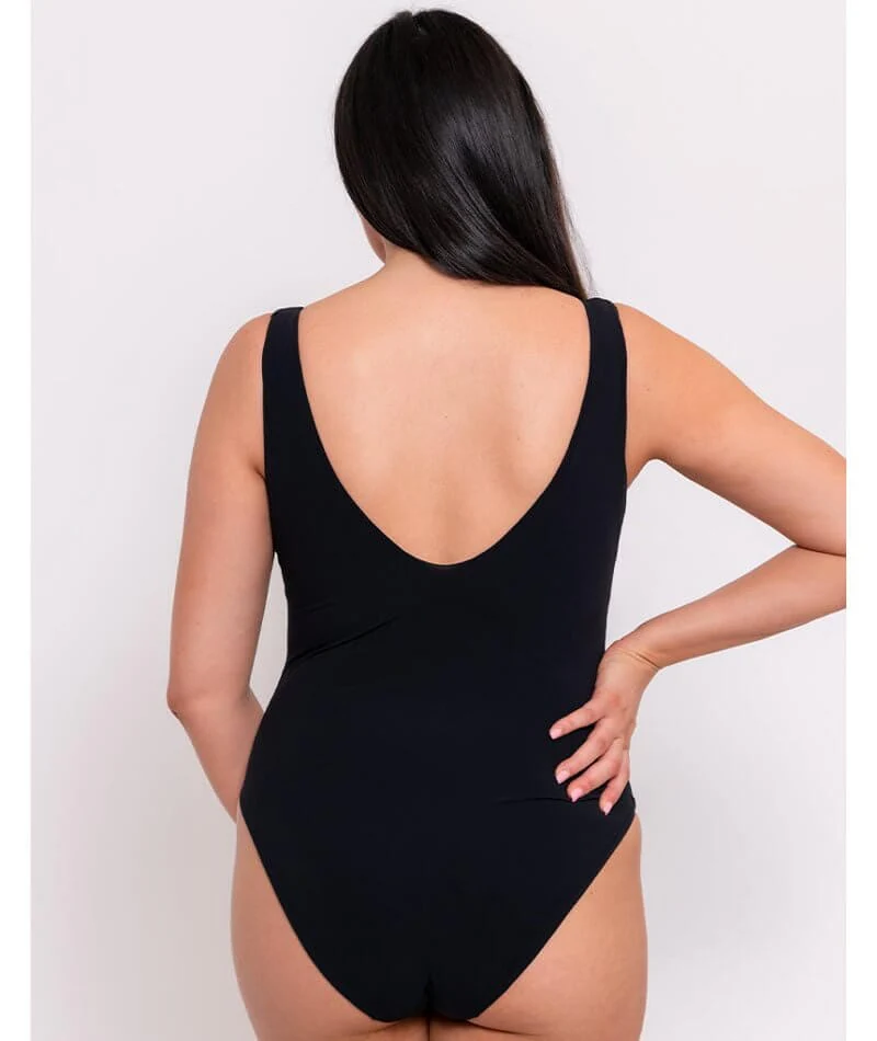 Curvy Kate Deep Dive Non-Wired Swimsuit - Black - Image 2