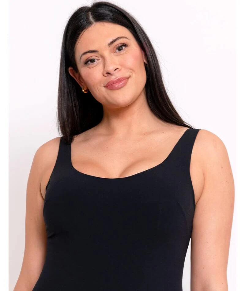 Curvy Kate Deep Dive Non-Wired Swimsuit - Black - Image 4