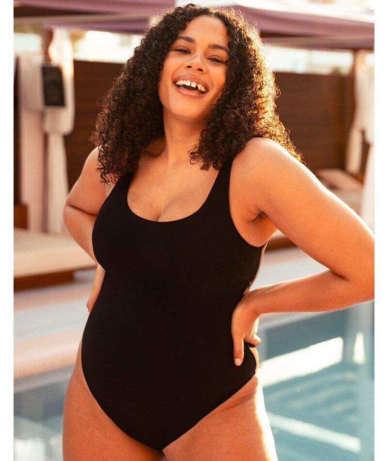 Curvy Kate Deep Dive Non-Wired Swimsuit - Black - Image 8