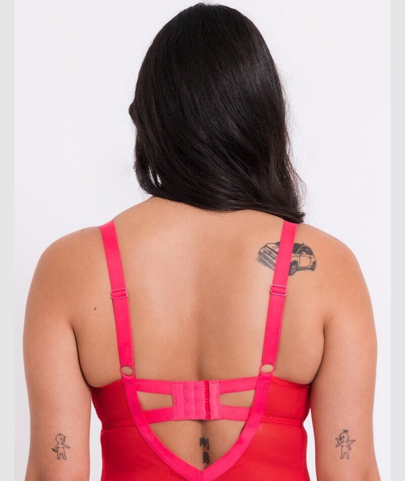 Curvy Kate Elementary Plunge Bodysuit - Red/Pink - Image 5