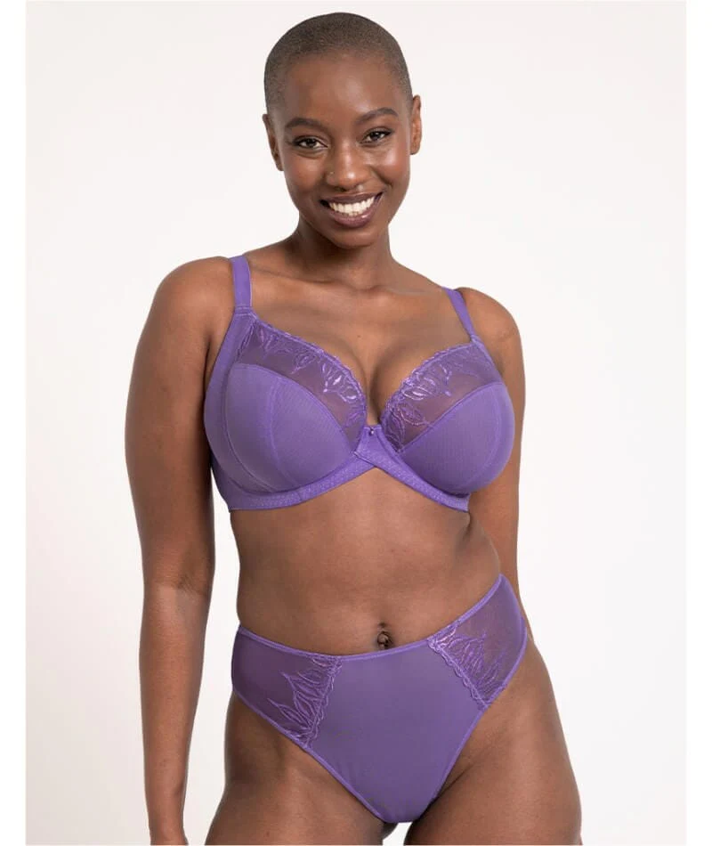 Curvy Kate Flare Full Plunge Side Support Multiway Bra - Amethyst Purple - Image 4