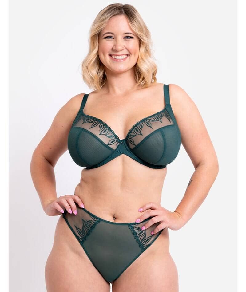 Curvy Kate Flare Full Plunge Side Support Multiway Bra - Emerald Sparkle - Image 3