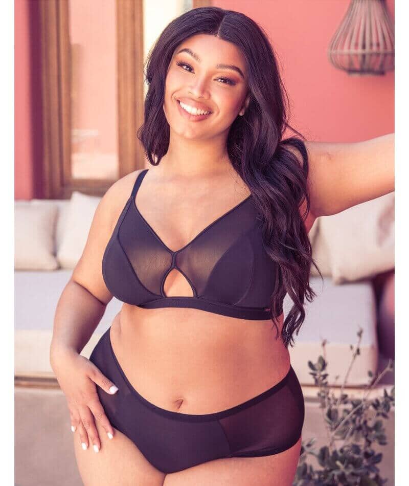 Curvy Kate Get Up And Chill Wire-Free Bralette - Black - Image 3