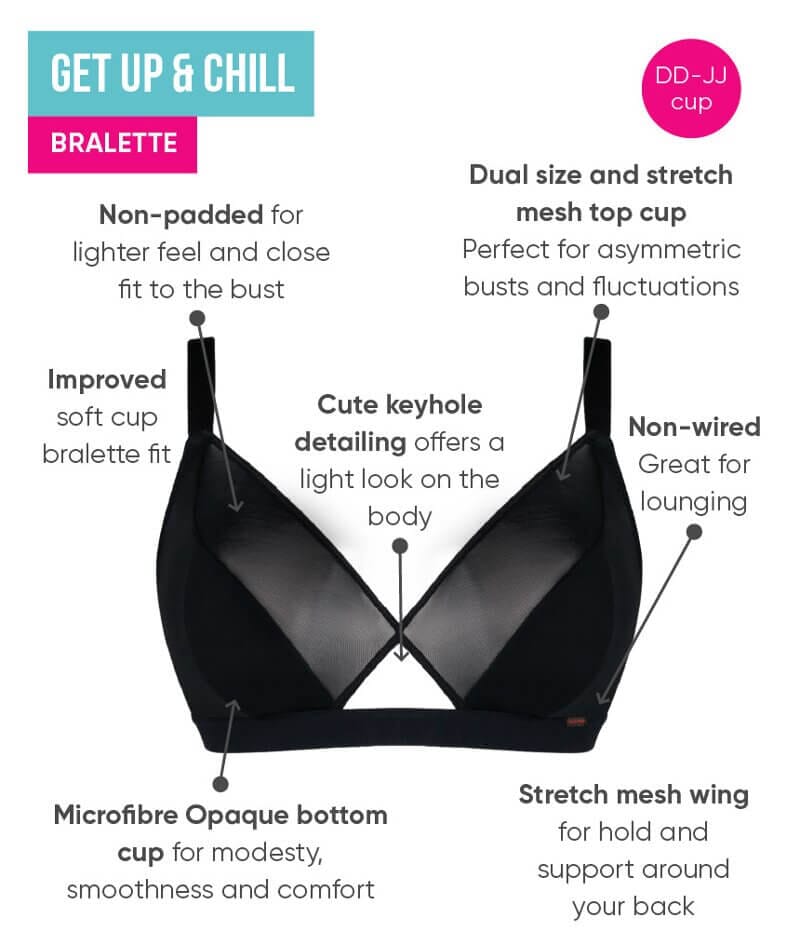Curvy Kate Get Up And Chill Wire-Free Bralette - Black - Image 9