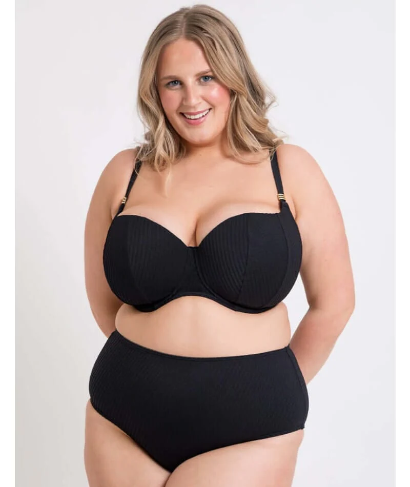 Curvy Kate Jet Set Balcony Bikini Top - Black - Image 2