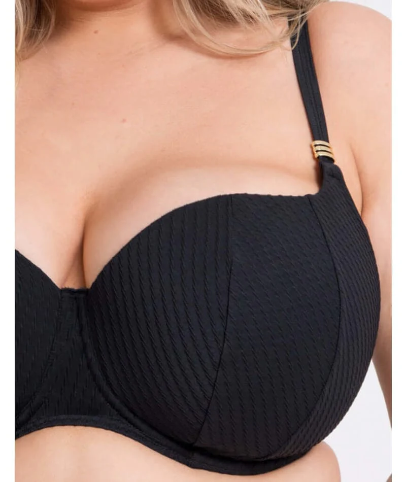 Curvy Kate Jet Set Balcony Bikini Top - Black - Image 3