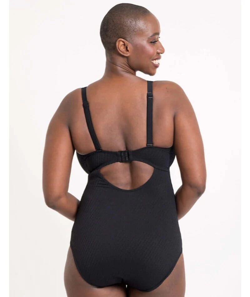 Curvy Kate Jet Set Multiway Plunge Swimsuit - Black - Image 3