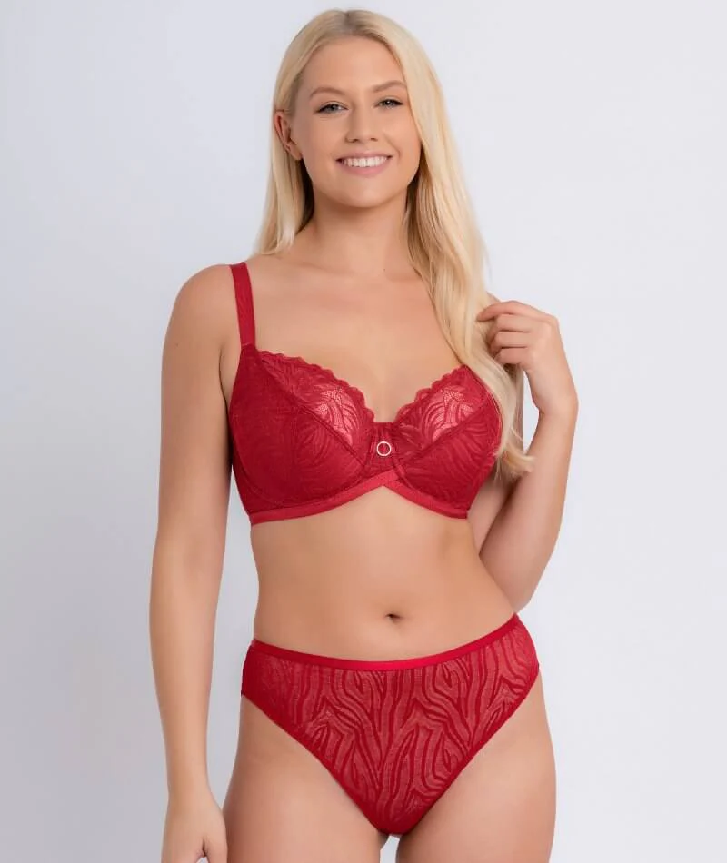 Curvy Kate Lace Daze Balcony Bra - Lipstick Red - Image 6