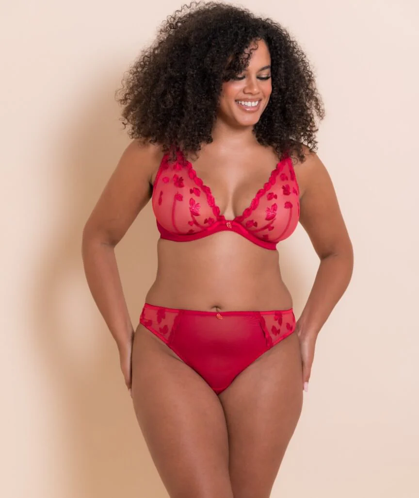 Curvy Kate Pucker Up Deep Plunge Bra - Lipstick Red - Image 5
