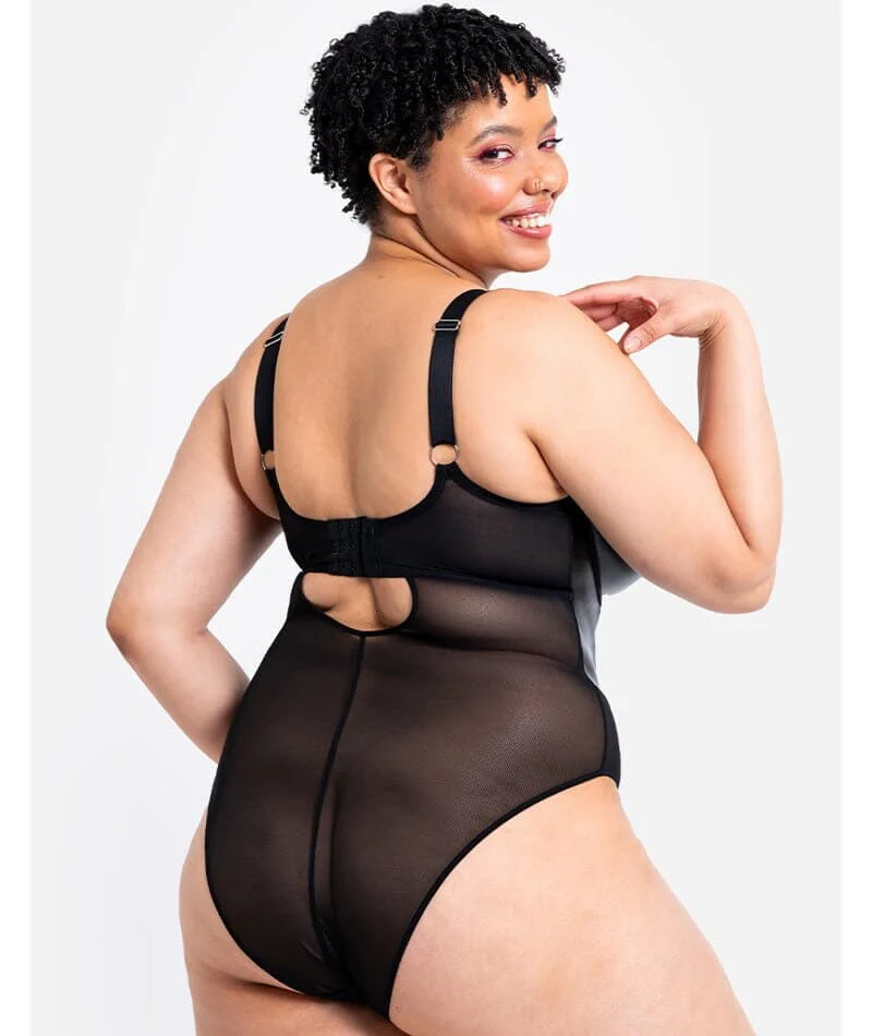 Curvy Kate Rebelle Plunge Bodysuit - Black - Image 2