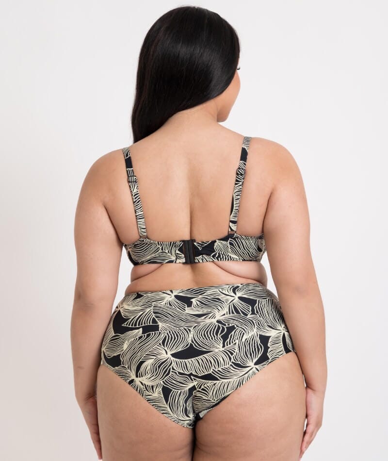 Curvy Kate Ripple Reef Balcony Bikini Top - Black Print - Image 10