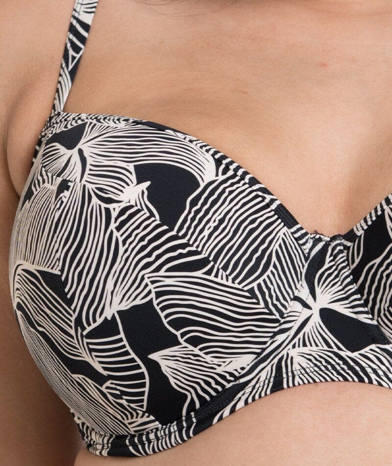 Curvy Kate Ripple Reef Balcony Bikini Top - Black Print - Image 6
