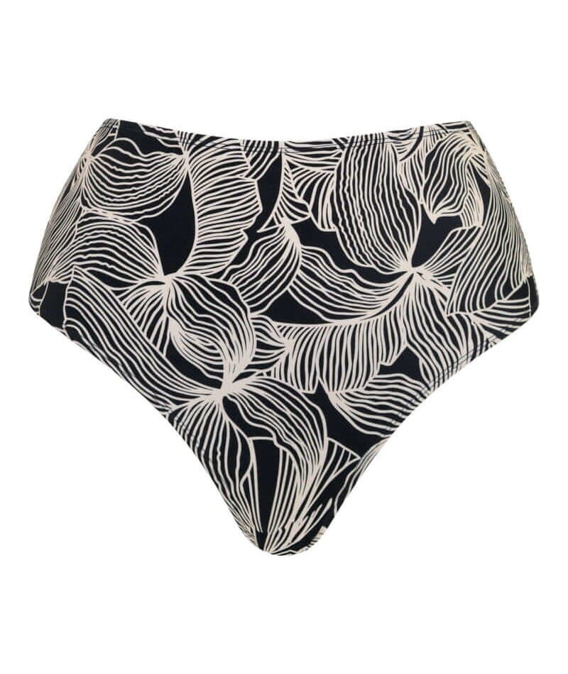 Curvy Kate Ripple Reef High Waist Bikini Brief - Black Print - Image 10