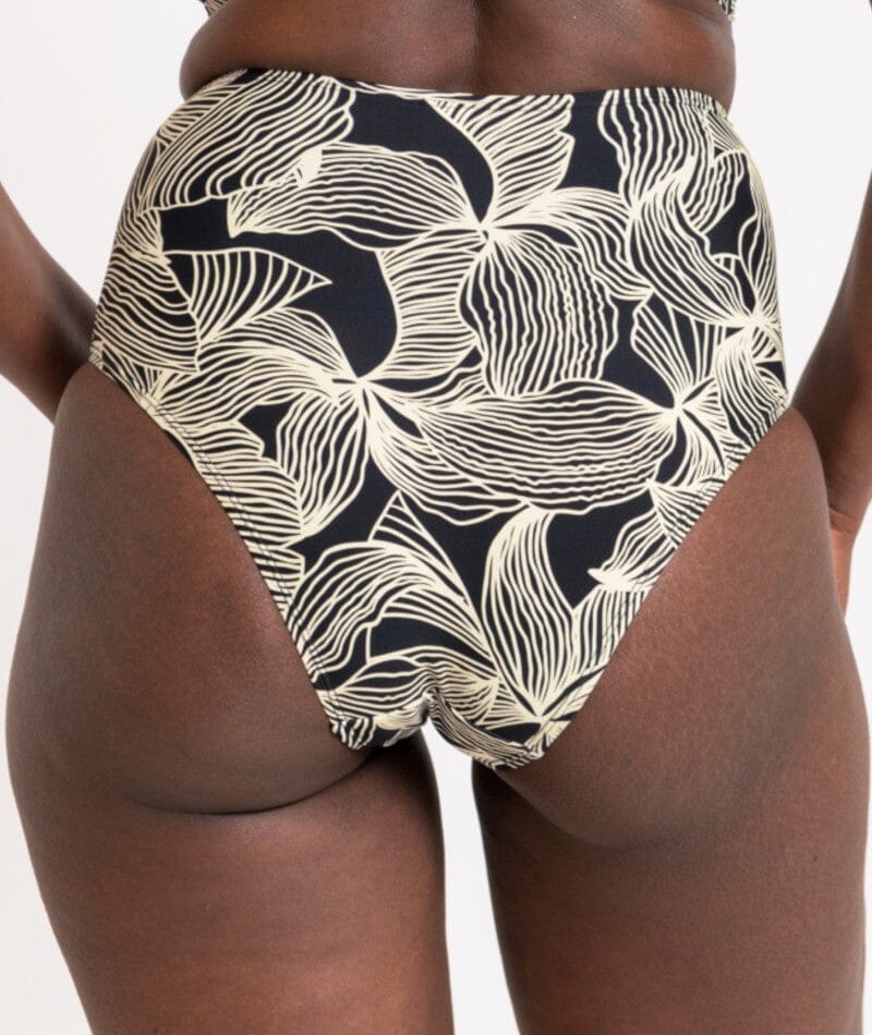 Curvy Kate Ripple Reef High Waist Bikini Brief - Black Print - Image 4