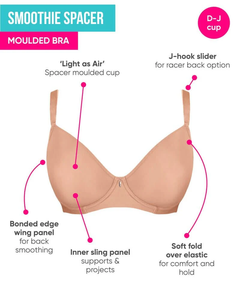 Curvy Kate Smoothie Spacer T-Shirt Plunge Bra - Black - Image 5