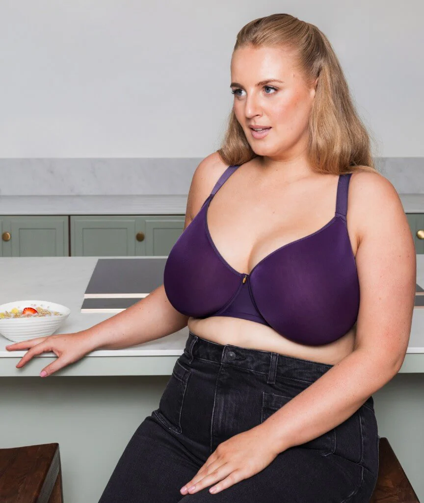 Curvy Kate Smoothie Spacer T-Shirt Plunge Bra - Deep Purple - Image 3