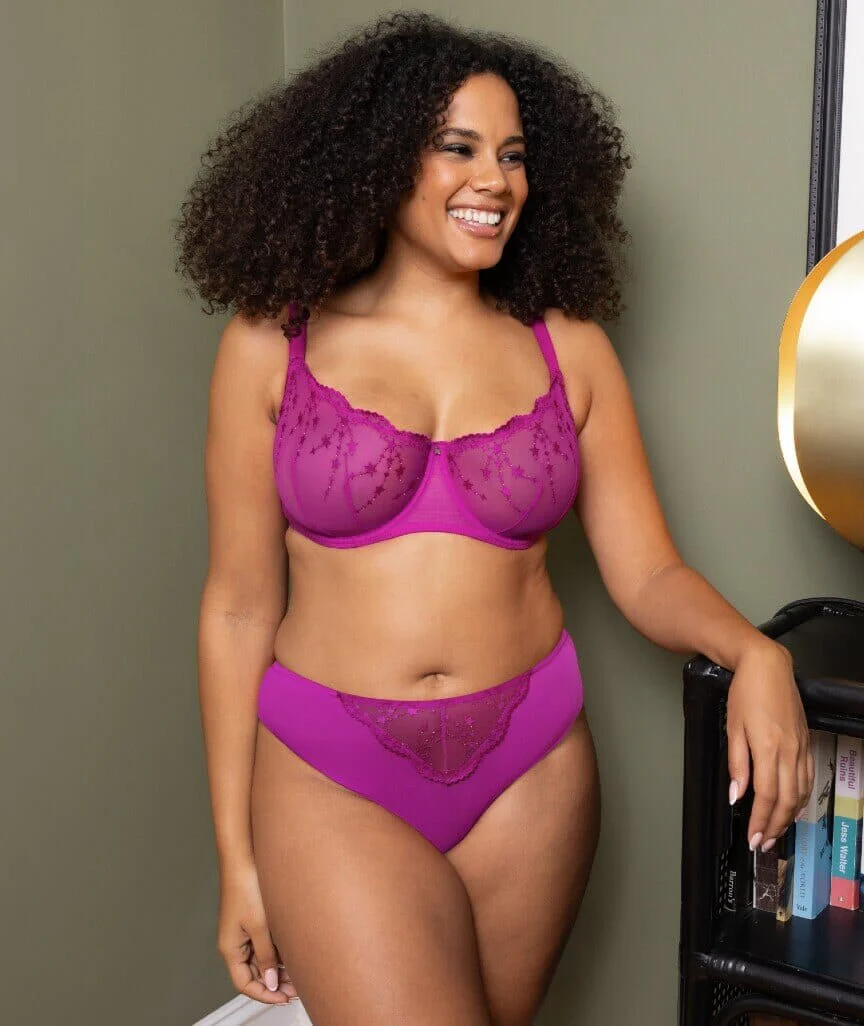 Curvy Kate Stardust Brazilian Brief - Vivid Violet - Image 4