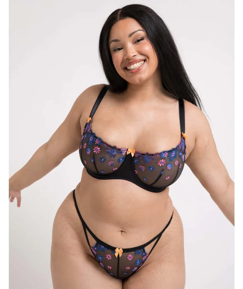 Curvy Kate Strawberry Crush Balcony Bra - Black Multi - Image 4