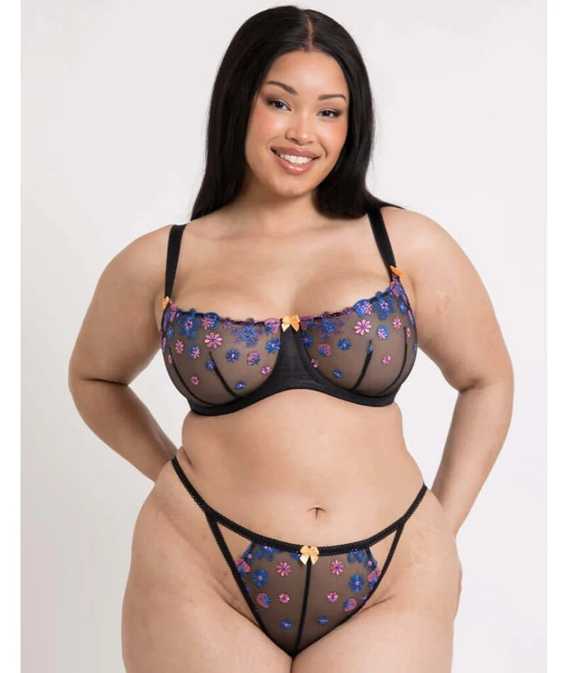 Curvy Kate Strawberry Crush Balcony Bra - Black Multi - Image 5