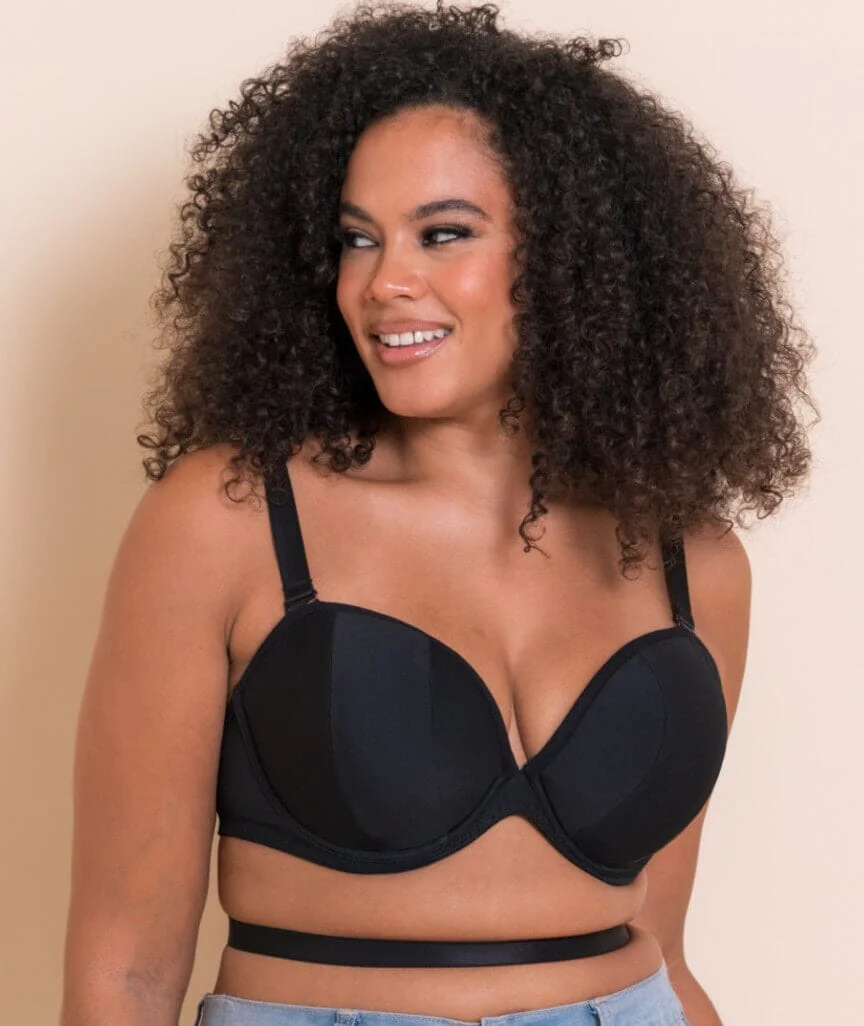 Curvy Kate Superhero Multiway Padded Plunge Bra - Black - Image 7
