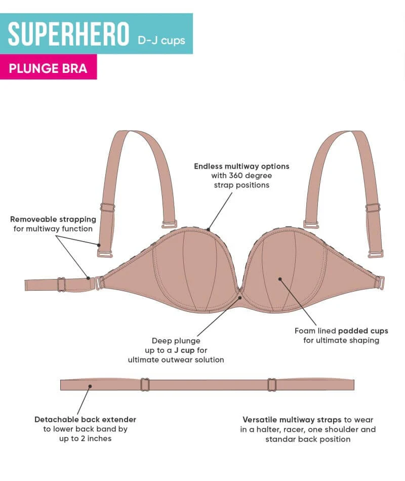Curvy Kate Superhero Multiway Padded Plunge Bra - Latte - Image 16