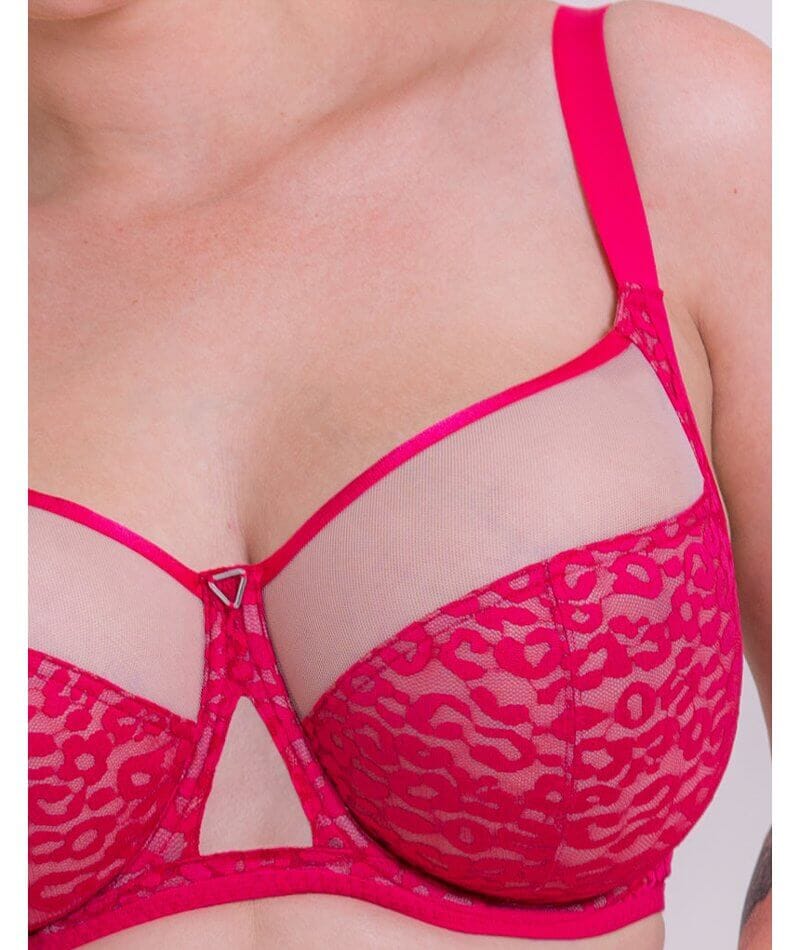 Curvy Kate Victory Wild Balcony Bra - Hot Pink/ Blush - Image 8