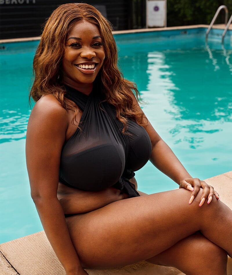 Curvy Kate Wrapsody Bandeau Bikini Top - Black - Image 3