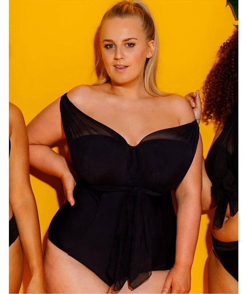 Curvy Kate Wrapsody Bandeau One Piece Swimsuit - Black - Image 15