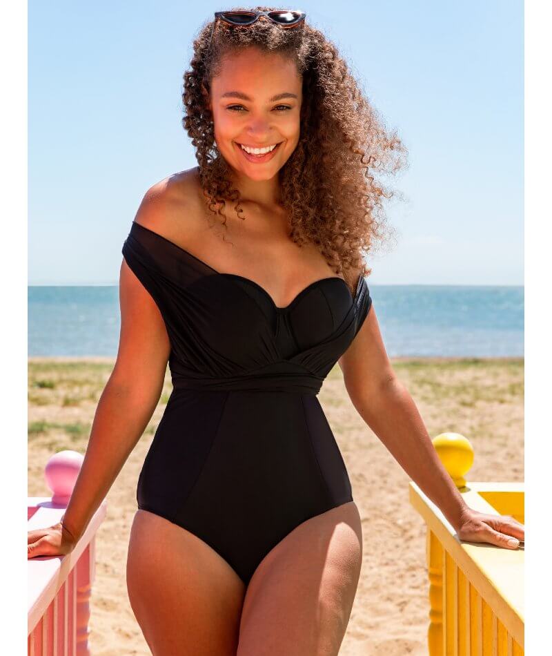 Curvy Kate Wrapsody Bandeau One Piece Swimsuit - Black - Image 5
