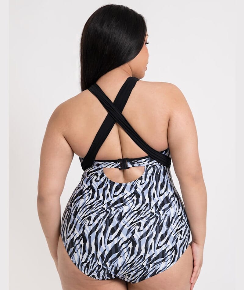 Curvy Kate Wrapsody Bandeau One Piece Swimsuit - Zebra Print - Image 2