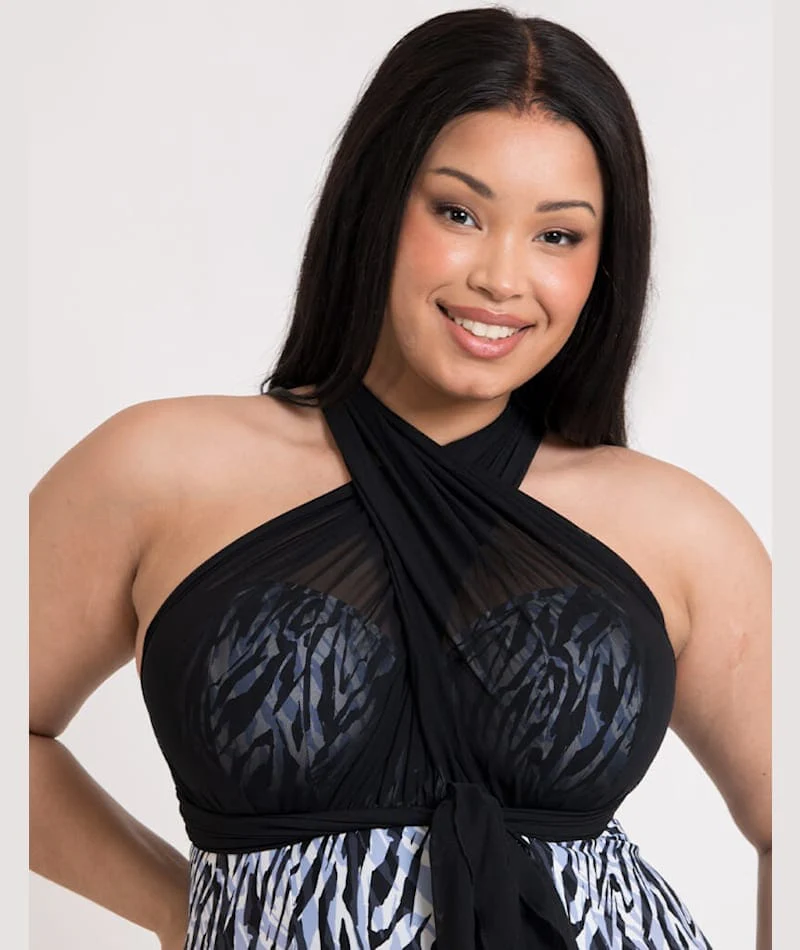 Curvy Kate Wrapsody Bandeau One Piece Swimsuit - Zebra Print - Image 3